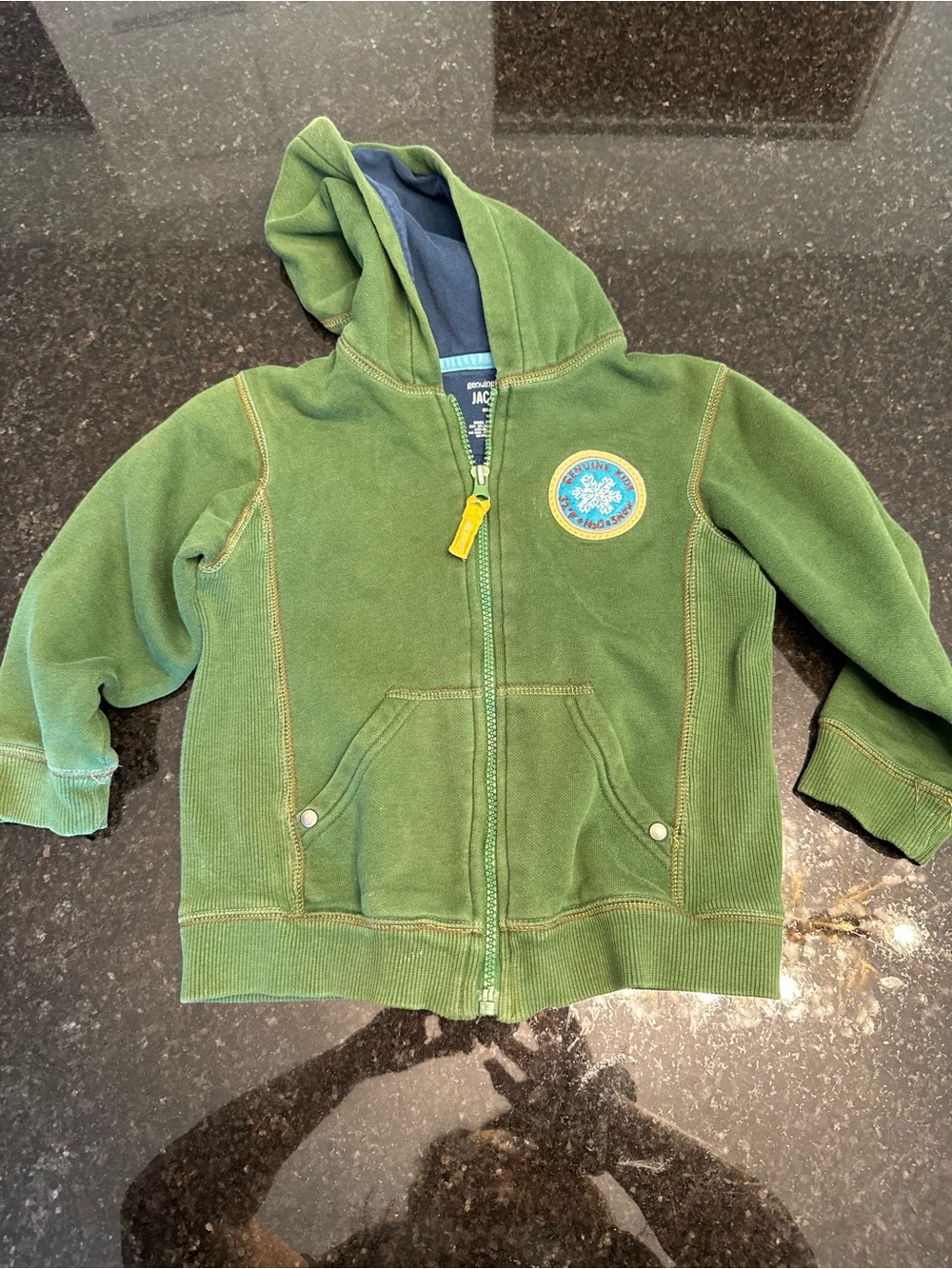 OshKosh B'gosh Green Hooded Zip-Up Sweatshirt with Patch